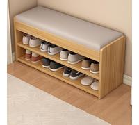 Banc de rangement à chaussures moderne à 2 niveaux avec tabouret rembourré pour entrée et porte d'entrée