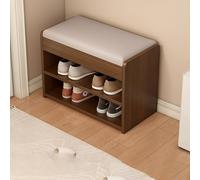Banc de rangement à chaussures moderne à 2 niveaux avec tabouret rembourré pour entrée et porte d'entrée