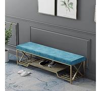 Banc de rangement à chaussures moderne avec coussin doux, cadre en métal robuste, meuble de couloir élégant pour l'organisation du salon et économiser de l'espace