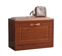 Banc de rangement à chaussures moderne en bambou avec tiroir rabattable, nizer d'entrée peu encombrant, meuble à chaussures en bois avec 1 tiroir, meuble élégant pour couloir et vestiaire