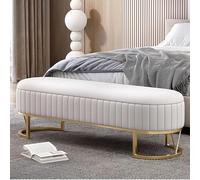 Banc de rangement à chaussures moderne rembourré pour entrée et salon, meuble élégant ovale pour chambre à coucher, étagère de lit multifonction, solution d'assise et de nizing