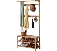 Banc de rangement à chaussures pour entrée et chambre à coucher, porte-manteau multifonction avec tabouret à langer intégré, idéal pour l'organisation du couloir et du vestiaire