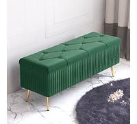 Banc de rangement à chaussures rembourré en velours avec coffre moderne pour chambre à coucher et salon, repose-pieds rembourré pour plus de confort et de rangement, gris foncé
