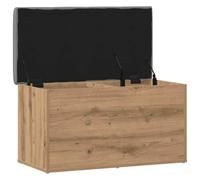 Banc de Rangement Artisan Dub 82 x 42 x 45 cm, Bois d'Ingénierie | Coussin épais intégré, charnières stables, usage polyvalent, résistance à l'humidité, charge max 110 kg