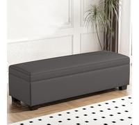 Banc de rangement avec assise et plus grand espace de rangement - Banc de lit rembourré pour salon ou chambre à coucher - Banc de rangement (noir gris, 100 x 40 x 40 cm)