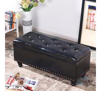 Banc De Rangement avec Assise Rembourrée, Banc à Chaussures Dentrée De 60 Cm, Pouf Rectangulaire Capitonné pour Couloir, Chambre, Dressing Medium 39.4 * 15.7 * 16.9IN/100 * 40 * 43CM