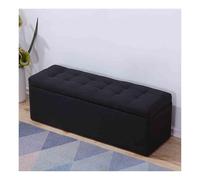 Banc de rangement avec assise rembourrée, étagère à chaussures pour salon, couloir, chambre à coucher, banc de lit, noir, 100 x 40 x 40 cm, solution de rangement élégante