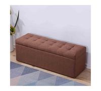 Banc de rangement avec assise rembourrée, tabouret de rangement, étagère à chaussures pour salon, couloir, chambre à coucher, banc de lit (marron, 100 x 40 x 40 cm)