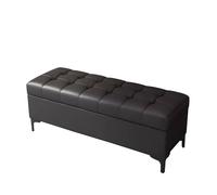 Banc de rangement avec coussin pour entrée, chambre à coucher et salon, noir, 180 cm - Solution de rangement élégante pour décoration d'intérieur