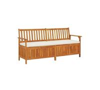 vidaXL Banc de rangement Bois d'acacia solide 120 cm avec coussin extérieur
