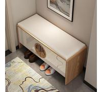 Banc de rangement avec deux portes et coussin rembourré pour entrée, couloir et chambre à coucher (80 cm) (couleur unique 80 cm)