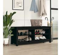 Banc à Chaussures Blanc 110x38x45,5cm Bois de Pin Massif Armoire Meuble vidaXL