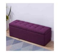 Banc de rangement avec siège rembourré, étagère à chaussures et ottomane pour salon, couloir et chambre à coucher, tabouret de rangement élégant violet (100 x 40 x 40 cm)
