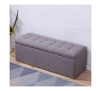 Banc de rangement avec siège rembourré, étagère à chaussures ottomane pour salon, entrée, chambre à coucher et couloir, gris, 80 x 40 x 40 cm, organiseur élégant avec grand espace