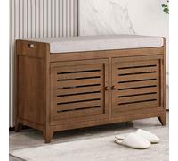 Banc de rangement avec siège rembourré, étagère à chaussures rembourrée avec étagère, montage facile pour entrée, escaliers, couloir, dressing ou entrepôt