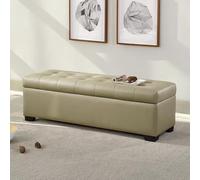 Banc de rangement, banc en cuir au pied du lit, pouf de rangement avec assise rembourrée, banc d'entrée, coffre de rangement avec espace de rangement caché, boîte de rangement pour le salon