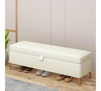 Banc de rangement - Banc moderne en similicuir capitonné avec grand espace de rangement et charnière de sécurité, pieds en métal