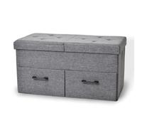 Banc de Rangement - BB LOISIR - 2 places - Tissu - 77x40x38cm - Design Contemporain