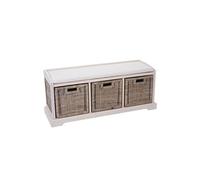 Banc de rangement Bienne 112x46x37cm blanc Blanc