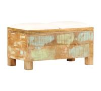 vidaXL Banc de rangement Bois massif recyclé 80 x 40 x 40 cm