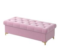 Banc de rangement capitonné avec compartiment caché, siège rembourré confortable pour plus de place et organisation dans la chambre ou le salon