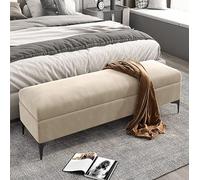 Banc de rangement capitonné en velours, design haut de gamme sans assemblage pour chambre à coucher ou bout de lit