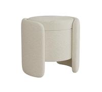 Banc de rangement capitonné ottoman, tabouret à langer, repose-pieds et coffre de rangement, meuble moderne blanc (48 x 40 x 42 cm)