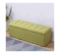 Banc de rangement capitonné ottomane avec étagère à chaussures - Tabouret de rangement élégant pour salon, couloir, chambre à coucher - 120 x 40 x 40 cm - Mobilier peu encombrant - Vert