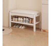 Banc de rangement capitonné pour salon, chambre à coucher, couloir, finition noyer, élégant ottomane avec compartiment caché, solution moderne de meubles de maison