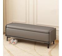 Banc de rangement capitonné, repose-pieds moderne avec compartiment caché, polyvalent pour chambre à coucher, salon et entrée