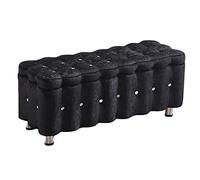 Banc de rangement capitonné, repose-pieds multifonction avec polaire glacée pour salon, chambre à coucher, couloir, changement de chaussures et rangement des extrémités de lit