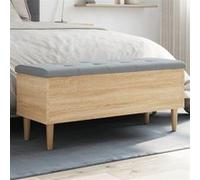 Banc de rangement avec coussin Bois d'ingénierie coffre de rangement vidaXL vida