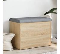 vidaXL Banc de rangement 835042 - Coffre-coussin moderne, organisateur vêtements et jouets, chêne