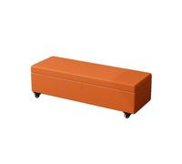 Banc De Rangement Coffre De Rangement Design Contemporain- Banc avec Espace De Stockage avec roulettes Matière en Cuir Convient pour Les Chambres Les Salons(Oranje,120x45x40cm)