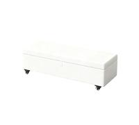 Banc De Rangement Coffre De Rangement Design Contemporain- Banc avec Espace De Stockage avec roulettes Matière en Cuir Convient pour Les Chambres Les Salons(White,130x45x40cm)