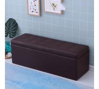 Banc de rangement, coffre de rangement rembourré, repose-pieds pour salon et salle à manger, supporte jusqu'à 300 kg, noir, 90 x 40 x 40 cm - Meuble élégant et fonctionnel