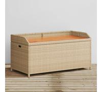 Banc de Rangement Coffre Terrasse Gris Résine Tressée et Bois d'Acacia vidaXL