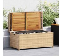 Banc de Rangement Coffre Terrasse Gris Résine Tressée et Bois d'Acacia vidaXL