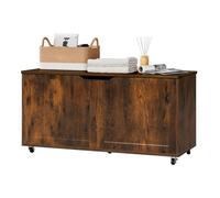 Banc de rangement coffre - WOLTU - 200 L - 100 x 50,5 x 40 cm - Couvercle Rabattable à Charnières - Brun Rustique