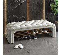 Banc de rangement de chaussures touffeté en velours luxueux, siège d'entrée moderne, chambre élégante, parfait pour chaussures et décoration d'intérieur, D-80 x 40 x 45 cm