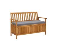 Banc de rangement de jardin 120 cm Bois d acacia solide Gris G