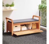Banc de Rangement de Jardin avec Coussin Siège Patio Bois d'Acacia vidaXL