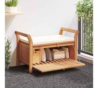 Banc de Rangement de Jardin avec Coussin Siège Patio Bois d'Acacia vidaXL