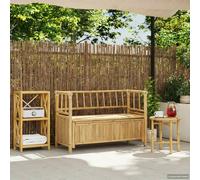 vidaXL Banc de Rangement de Jardin Naturel 110 x 47 x 80 cm Bambou, Solutions de Rangement Modernes : Organiser Vos espaces avec des Designs Polyvalents, Fonctionnels et Plein de possibilités