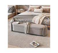Banc de rangement de luxe pour chambre à coucher, canapé-lit, banc d'entrée, rangement de chaussures, ottomane capitonnée (gris foncé et gris clair, taille L)