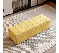 Banc de rangement de pied de lit avec charnière hydraulique de sécurité - Banc ottoman rembourré et spacieux, idéal pour les chaussures, la chambre, l'entrée ou le salon(Giallo,120*45*43cm)