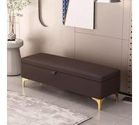 Banc de rangement d'entrée avec pieds en métal - Repose-pieds en similicuir pour salon et chambre à coucher, long banc pour vestiaire pouvant supporter jusqu'à 350 kg, élégant et fonctionnel