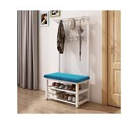 Banc de rangement d'entrée avec porte-manteau et crochets pour chaussures et accessoires, solution élégante pour une entrée organisée à la maison