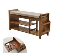 Banc de rangement d'entrée avec tiroir caché et support latéral à 2 niveaux pour couloir, chambre à coucher et salle de bain, meuble d'entrée élégant pour un espace nized