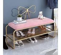 Banc de rangement d'entrée en velours avec siège rembourré, élégant meuble à chaussures ottoman pour chambre à coucher, salon et bout de lit - Meuble multifonction pour espaces organisés